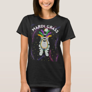 Camiseta Gato de Mardi Gras Piada de Mardi Gras Meme Contas