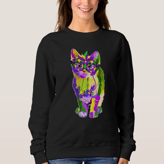 Camiseta Gato de máscara de carnaval Vestido (Frente)