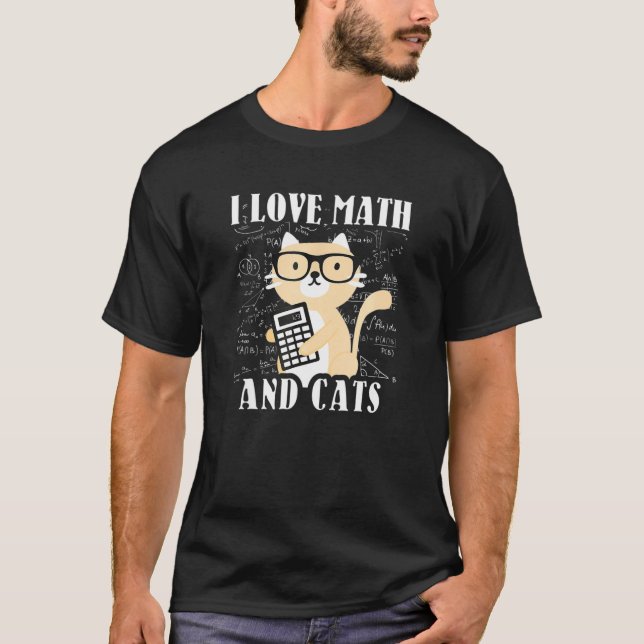 Camiseta Gato De Matemática Adoro Mães De Matemática E Gato (Frente)
