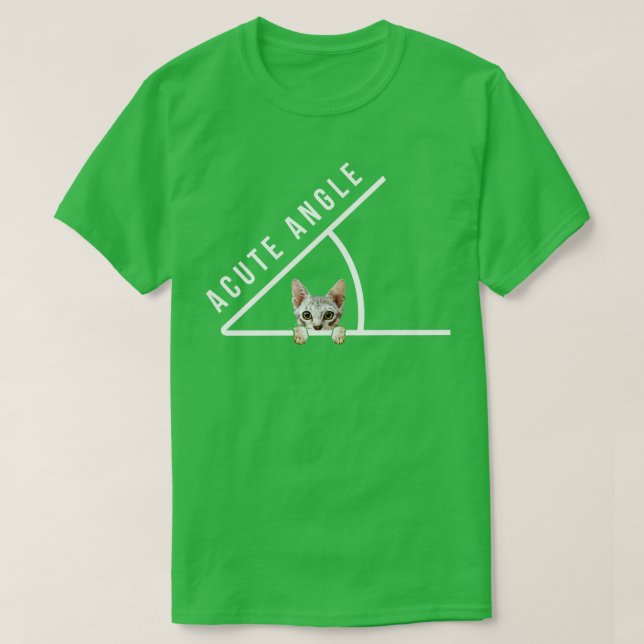 Camiseta Gato de Matemática de Ângulo Agudo Muito Bonito (Frente do Design)
