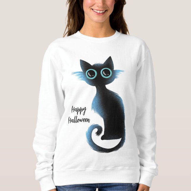 Camiseta Gato de Mau de Azul Negro (Frente)