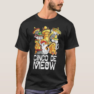 Camiseta Gato de Mayo Sombrero Taco Mexicano Cinco De Mayo