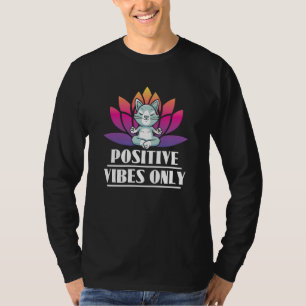 Camiseta Gato de Meditação Yoga Só Vibrações Positivas