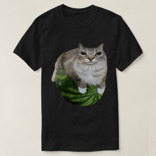 Camiseta Gato de Melancia   Engraçado Meme Gatinho Art