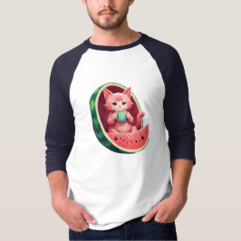 Camiseta Gato de Melancia Pausa para Café