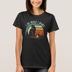 Camiseta Gato De Miúdos Para Mulheres Eu Faço O Que Eu Quer