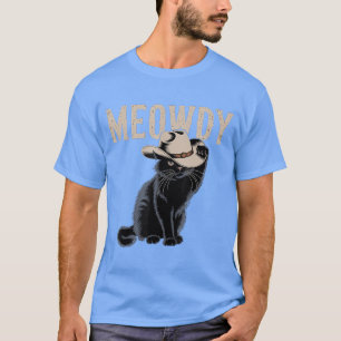 Camiseta Gato de Música Country Meowdy Engraçado Chapéu de