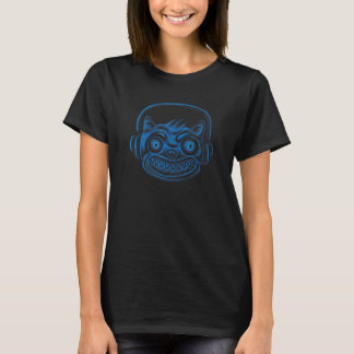 Camiseta Gato de Música Fones de Ouvido Música Pet Músi