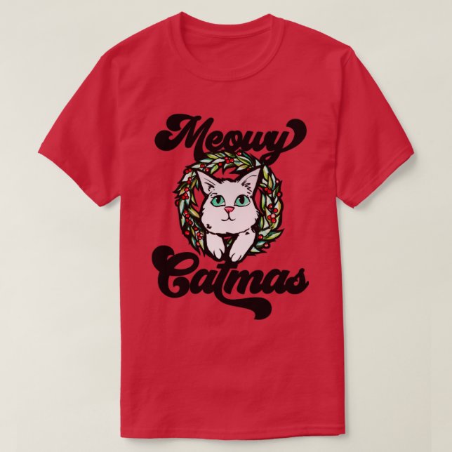 Camiseta Gato de Natal (Frente do Design)