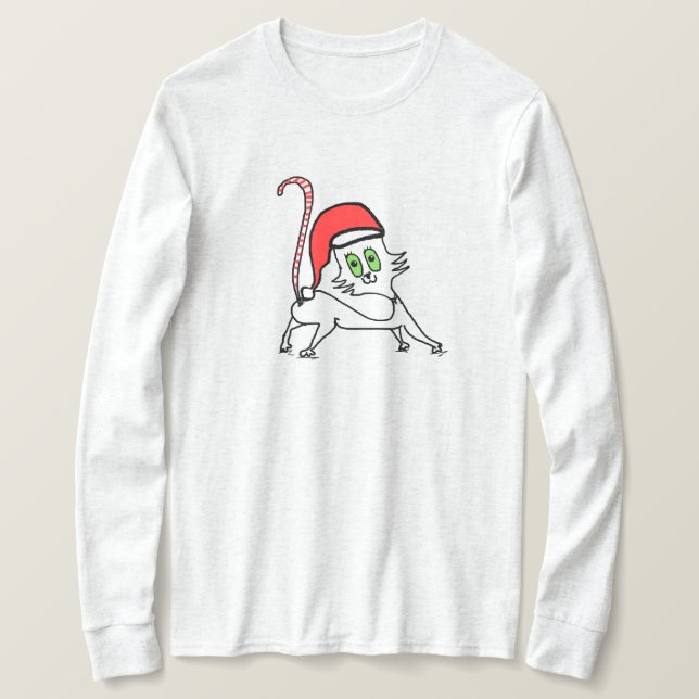 Camiseta gato de natal (Frente do Design)