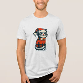 Camiseta Gato de Natal bonito