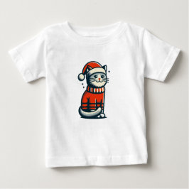 Camiseta Gato de Natal bonito