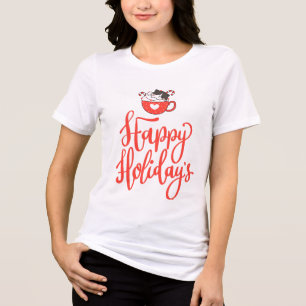 Camiseta Gato de Natal bonito em um feriado feliz de Copa