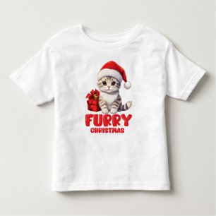 Camiseta Gato de Natal de Fúria Bonito design