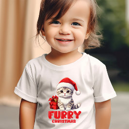 Camiseta Gato de Natal de Fúria Bonito design