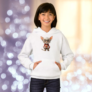 Camiseta Gato de Natal de Mão Vermelha