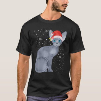 Camiseta Gato de Natal de Santa Hat Gatinhos de Natal de Sp