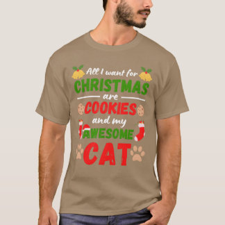Camiseta Gato de Natal e Amigos de Biscoito de Natal