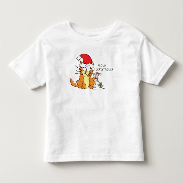 Camiseta Gato de Natal Engraçado (Frente)