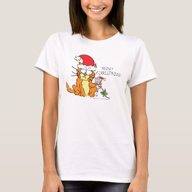 Camiseta Gato de Natal Engraçado (Frente)