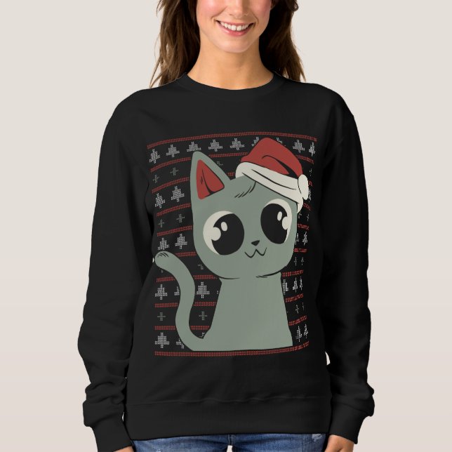 Camiseta Gato De Natal Engraçado E Engraçado Do Xmas (Frente)
