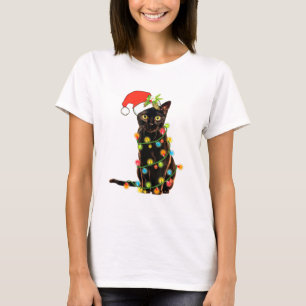 Camiseta Gato de Natal Engraçado, Feliz, Árvore de Natal