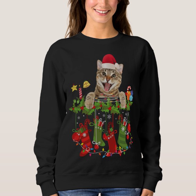 Camiseta Gato de Natal feio (Frente)