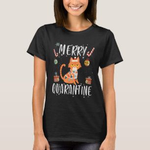 Camiseta Gato de Natal Feliz Quarentena Papai Noel Feio Ch
