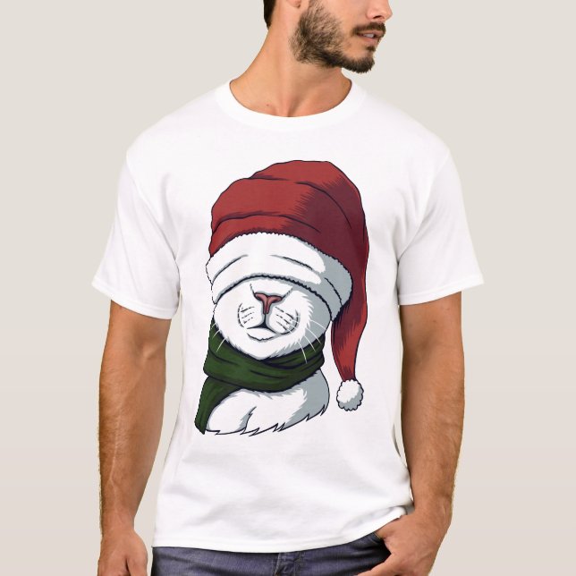 Camiseta Gato de Natal legal (Frente)