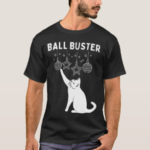 Camiseta Gato de Natal Ll Buster Enfeites de Natal Engraçad