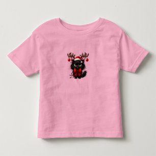 Camiseta Gato de Natal Mal-Humorado com Chapéu de Papai Noe