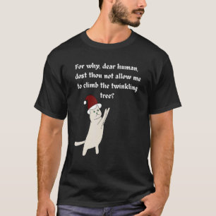 Camiseta Gato De Natal Não Autorizado A Subir Na Camada De
