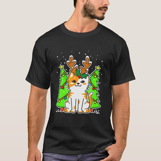 Camiseta Gato-De-Natal, Névoa-Névoa (Frente)