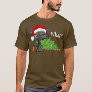 Camiseta Gato de Natal Que Chorou o Gato de Papai Noel no N