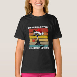 Camiseta Gato de Natal rabugento na lista travessa