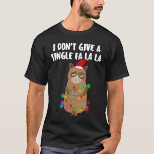 Camiseta Gato de Natal Sarcástico fa la la Família Combinan