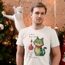 Camiseta Gato de Natal travesso