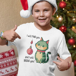 Camiseta Gato de Natal travesso