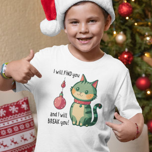 Camiseta Gato de Natal travesso