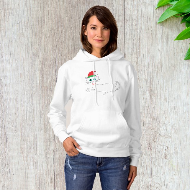 Camiseta Gato de Natal Usando Chapéu de Papai Noel (Criador carregado)