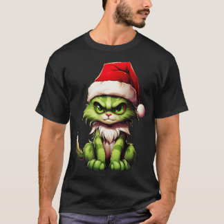 Camiseta Gato de Natal Verde 1