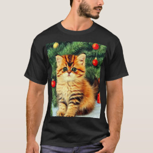 Camiseta Gato de Natal Vintage