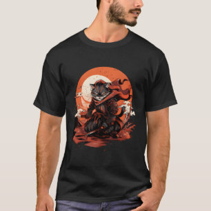 Camiseta Gato de Ninja Ninja, Estilo de Gato Japonês
