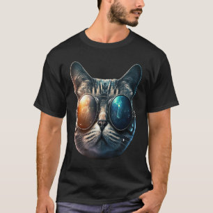 Camiseta Gato De Óculos De Aviador Gato Legal Fofa Viagem