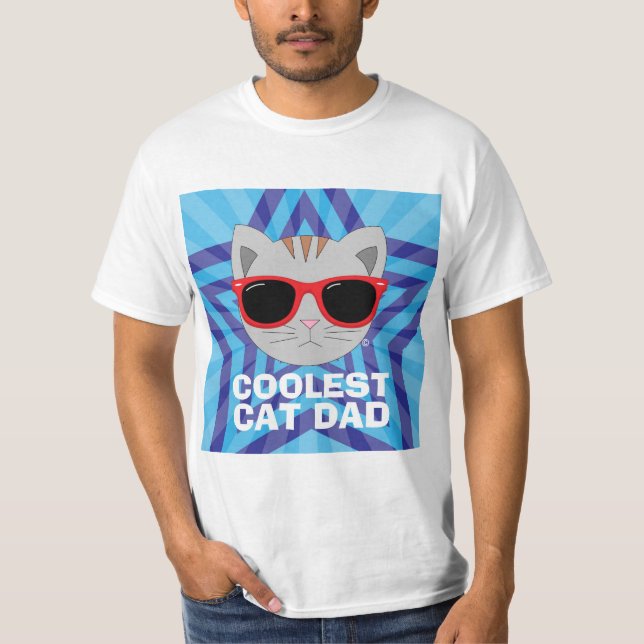 Camiseta Gato de óculos solares, PAI de GATO MAIS LEGAL (Frente)