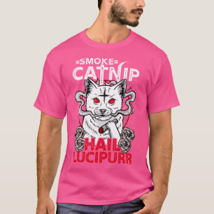 Camiseta Gato de Oculto Satânico (Lúcivo de Ave de Fumaça)