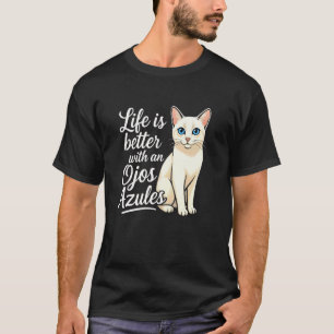 Camiseta Gato de Olhos Azuis a Vida é Melhor Gato de Olhos