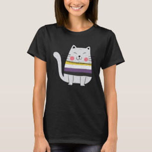 Camiseta Gato de Orgulho de Gatos LGBTQ de Sinalizador Não