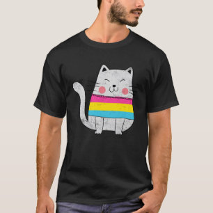 Camiseta Gato de Orgulho de Gatos LGBTQ de Sinalizador Pans
