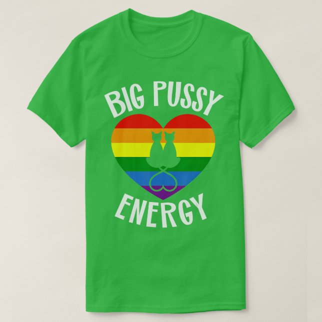 Camiseta Gato de Orgulho gay Lésbica Gato Rainb, grande ene (Frente do Design)